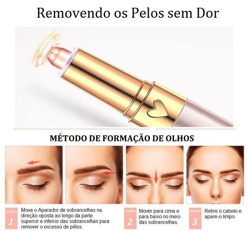 Caneta Depiladora Sobrancelha Buço e Nariz Indolor - Frete Grátis