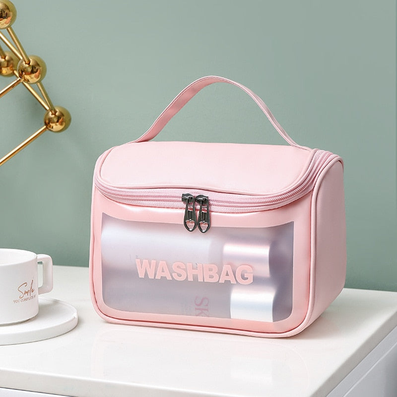 Bolsa Transparente Impermeável Rosa - Frete Grátis