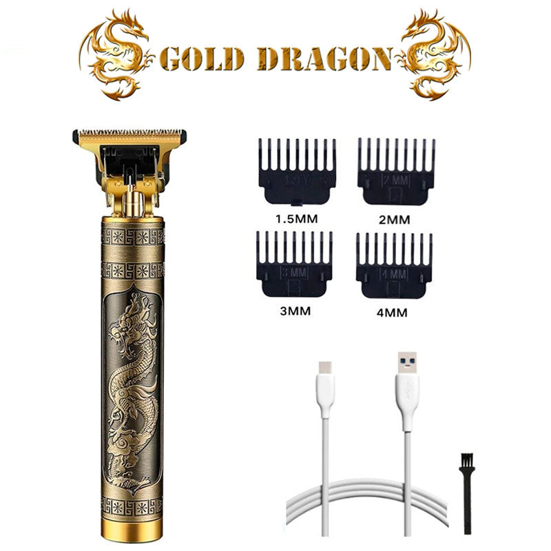 Maquininha para cortar Cabelo, Barba e Pelos - Gold Dragon - Frete Grátis