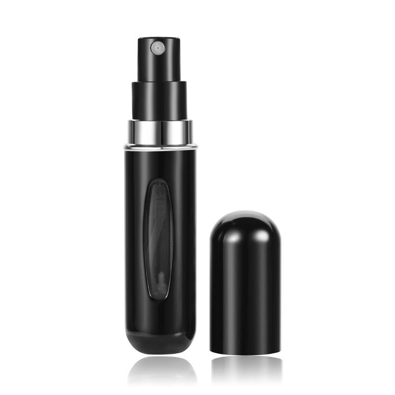 Refil de perfume portátil e recarregável - com spray Preto