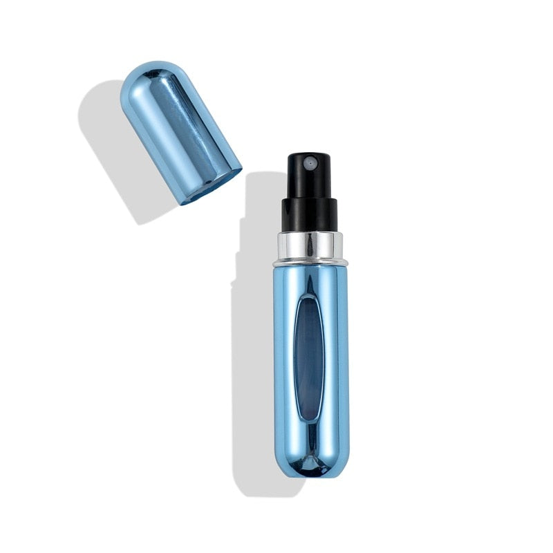 Refil de perfume portátil e recarregável - com spray Azul Claro 