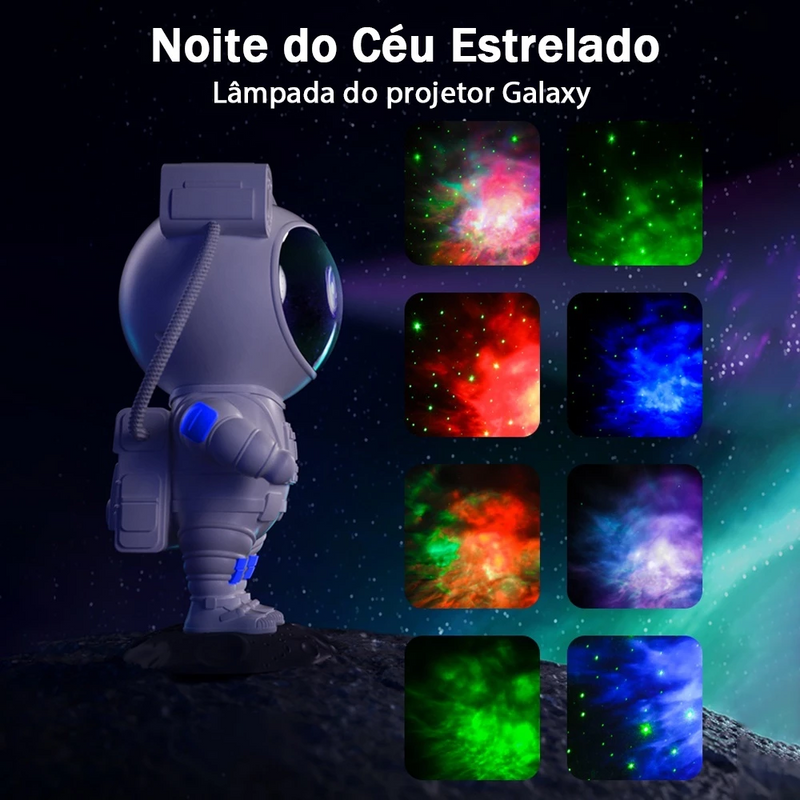 Projetor Astronauta de Estrelas e Galáxias HD com Bluetooth - Frete Grátis