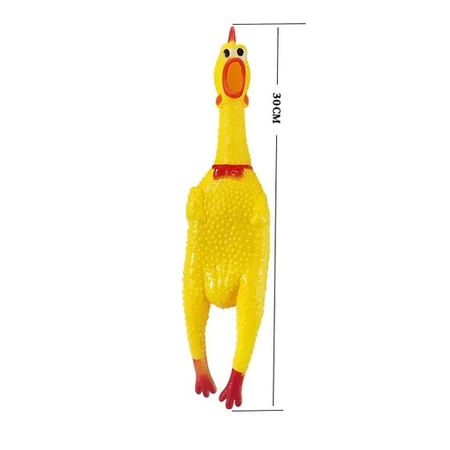 Brinquedo em Formato de Frango de Borracha para Pets - Frangolino Júnior 30cm *Frete Grátis*