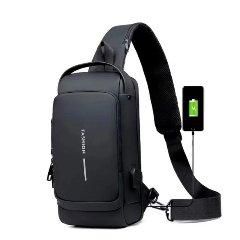 Mochila Anti-Furto com Senha USB Slim Bag - Frete Grátis