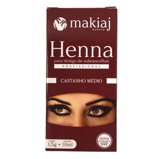 Henna para Design de Sobrancelha Profissional Makiaj - Castanho Médio - Frete Grátis